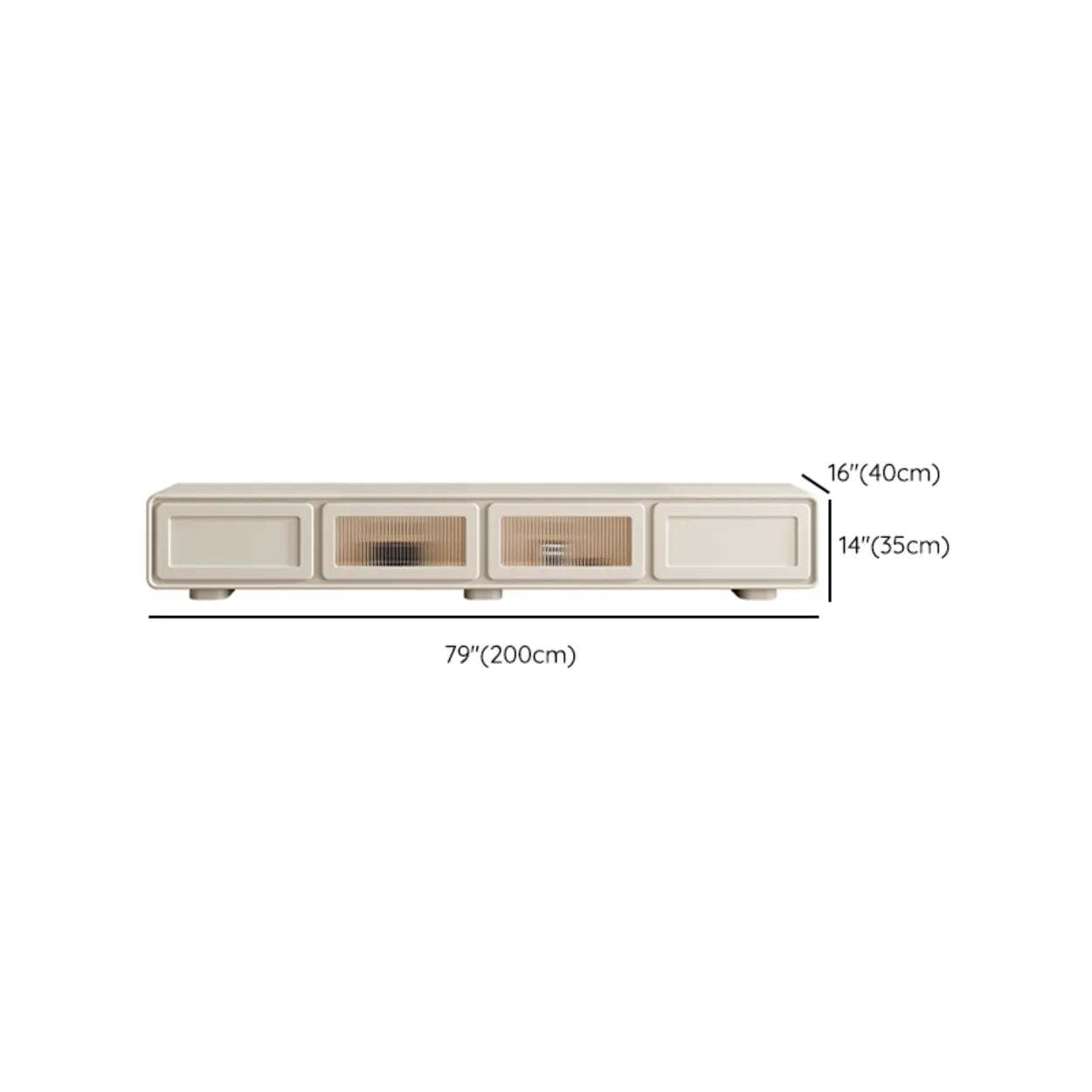 Minimalist White TV Stand with Cabinet
