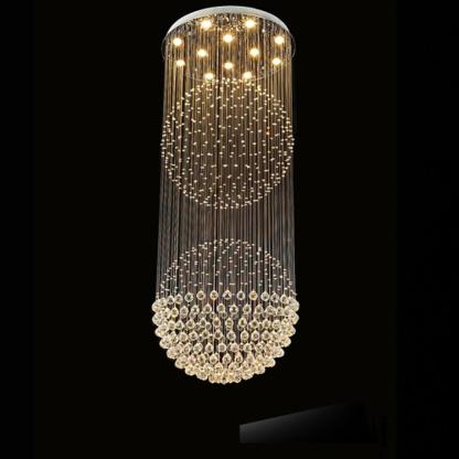 Double Sphere Metal Crystal Rustic Chandeliers Contemporary Chandeliers-Lighom