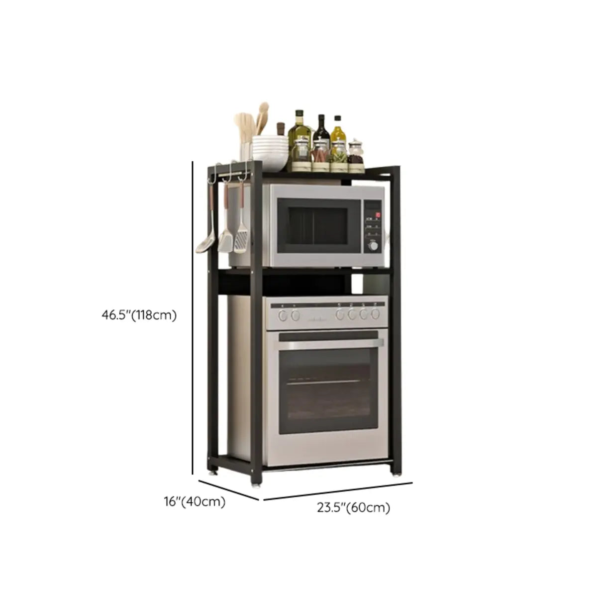 Black Rust Resistant Metal Kitchen Storage Baker's Rack