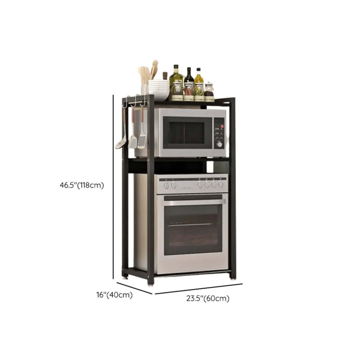 Black Rust Resistant Metal Kitchen Storage Baker's Rack