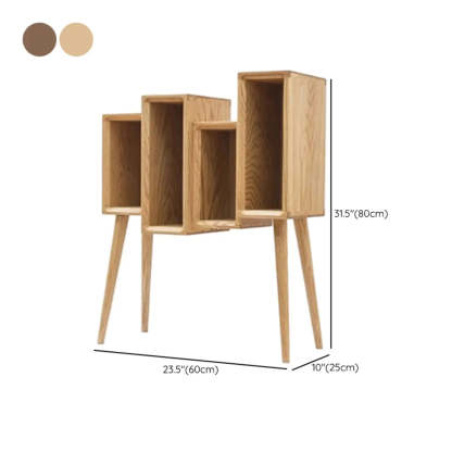 Mid-Century Staggered Wood Vertical Bookshelf