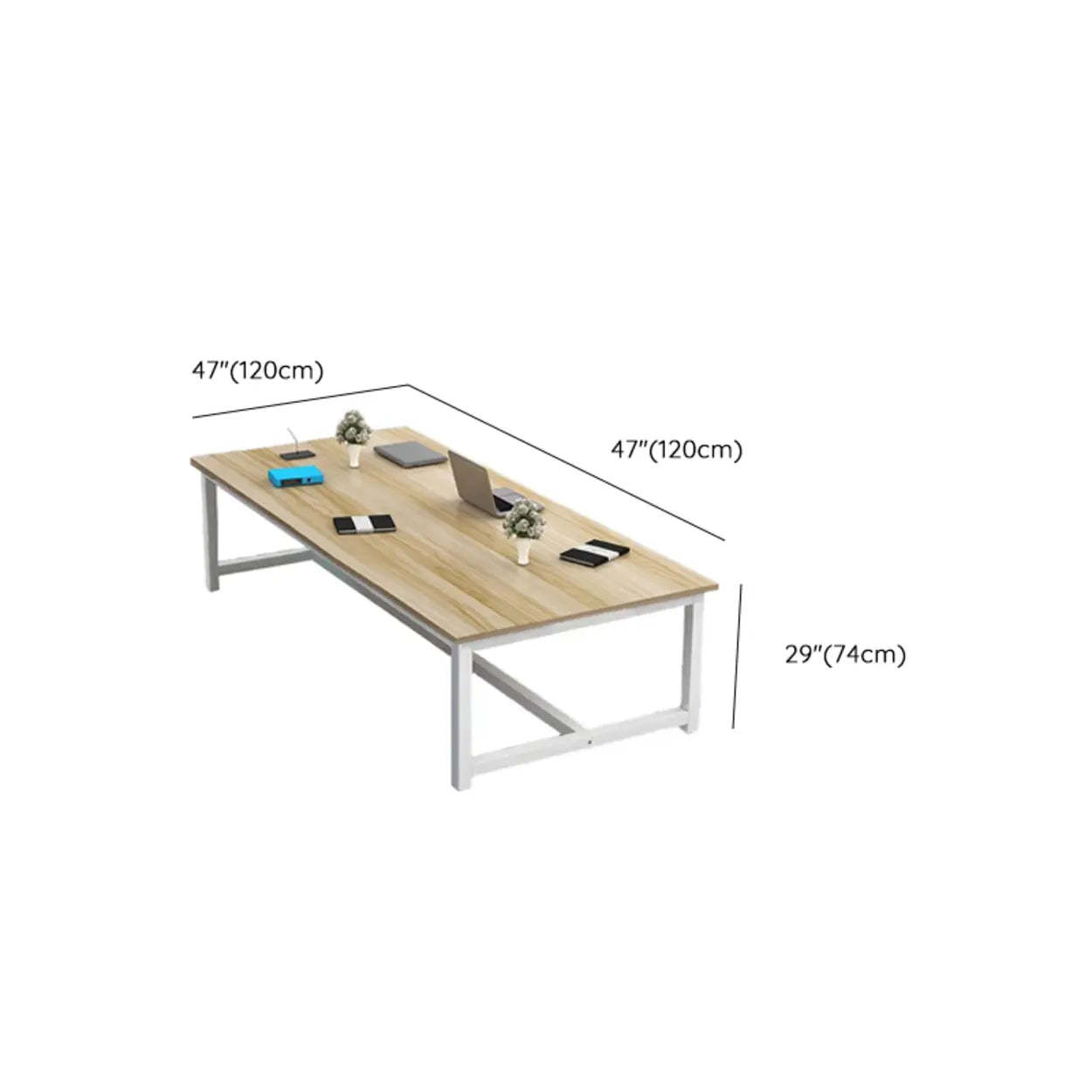 Natural Timber Multi-Person Desk — Table Only