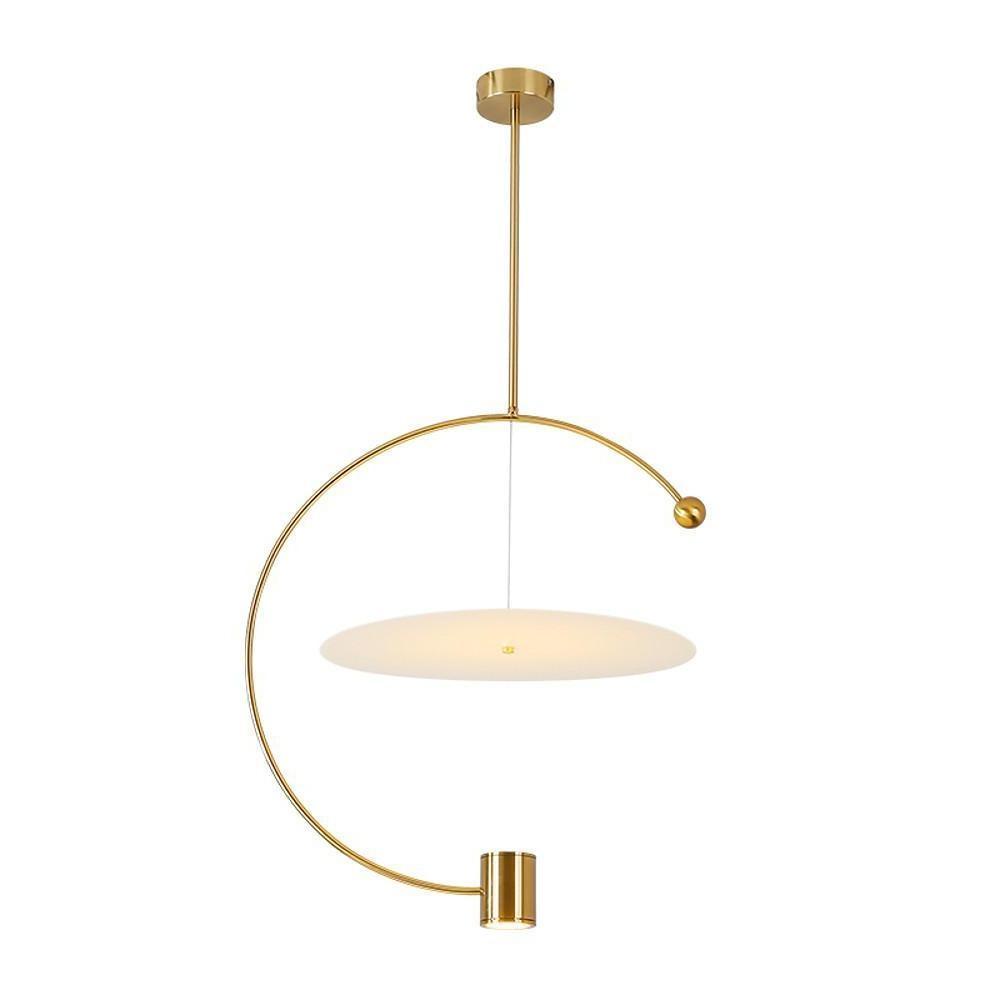 Electroplated Metal Semi Circular LED Gold Nordic Pendant Lighting-Lighom