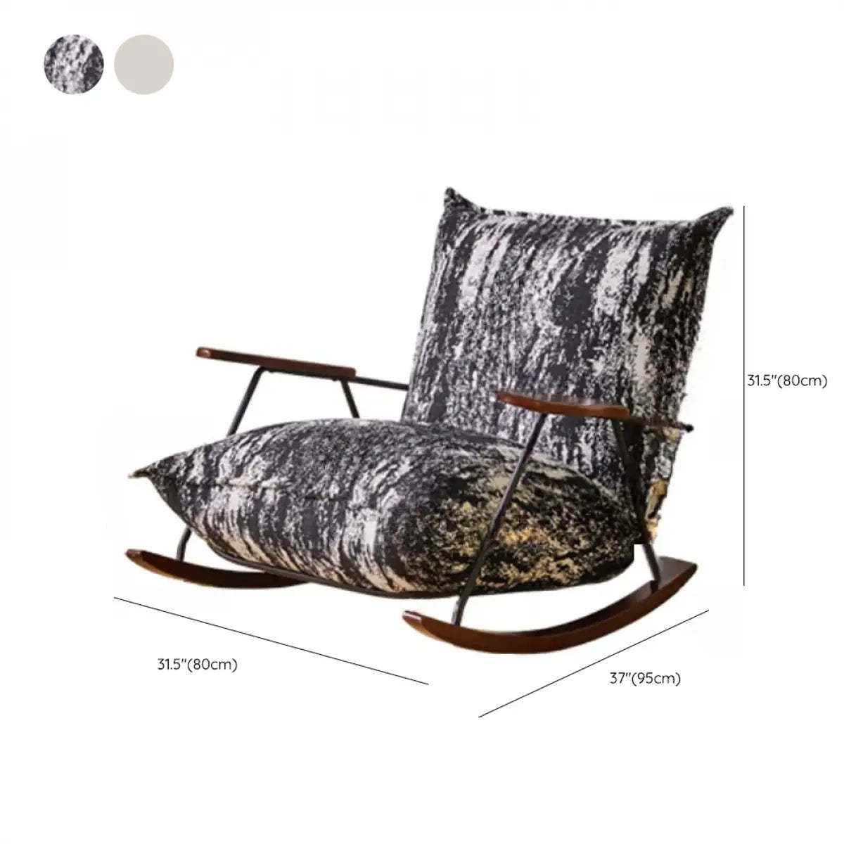 Black and White Ergonomic Scratch Resistant Rocking Chair