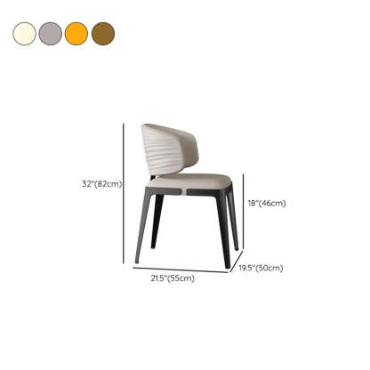 Modern Glam Pleated Faux Leather Dining Chair