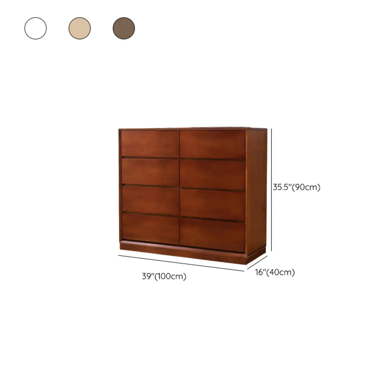 Natural Pine Multi-Drawer Dresser — White