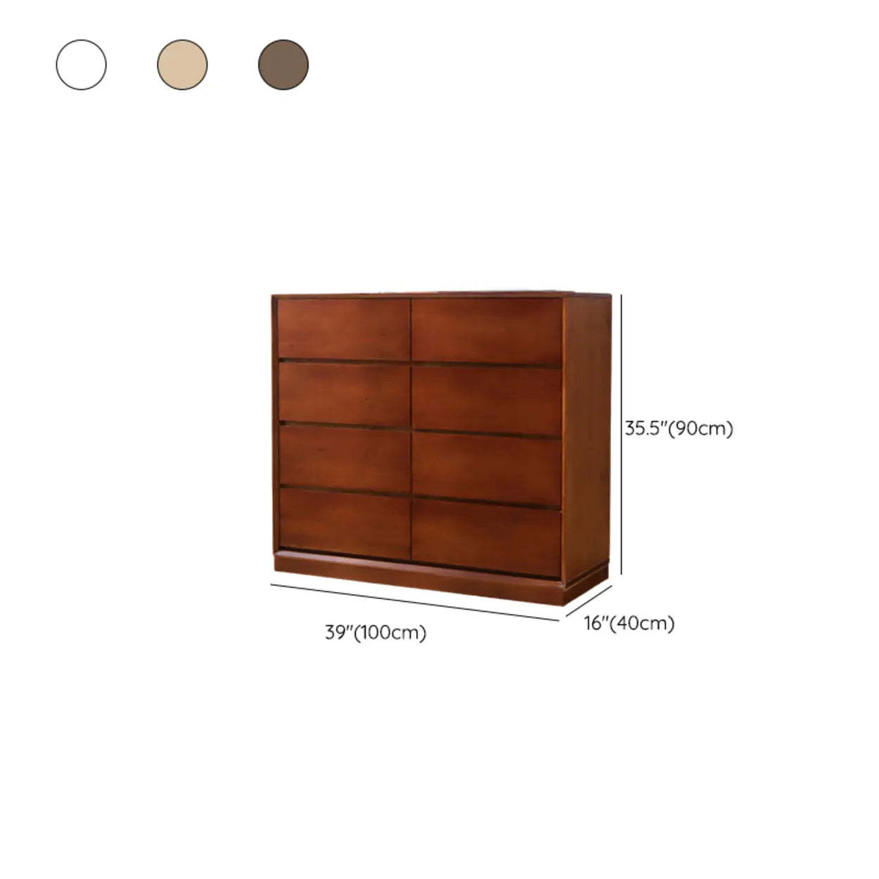 Natural Pine Multi-Drawer Dresser — White