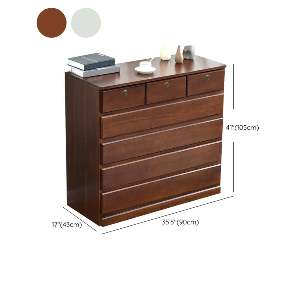 Walnut Wood Soft-Close Dresser