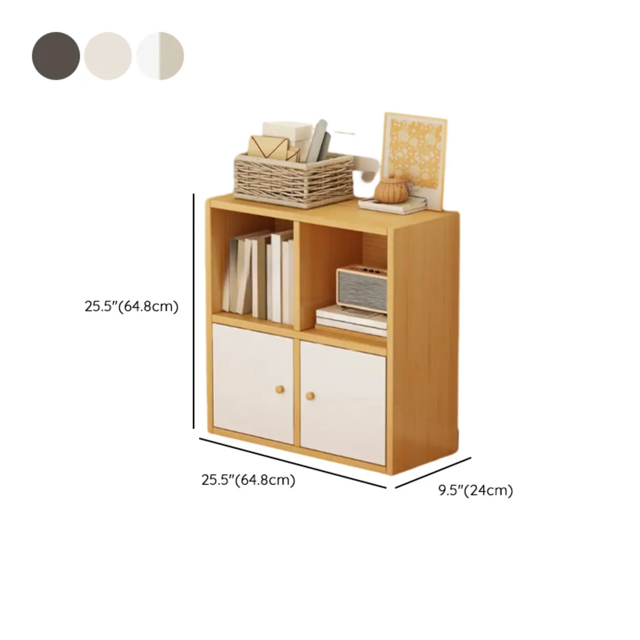 Simple Modular Wood Cube Short Bookcase