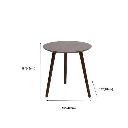 Simple Round Espresso Wood Three-Leg End Table
