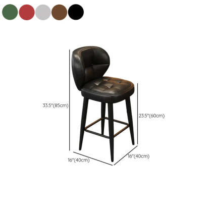 Mid-Century Upholstered Swivel Bar Stool with Padded Backrest