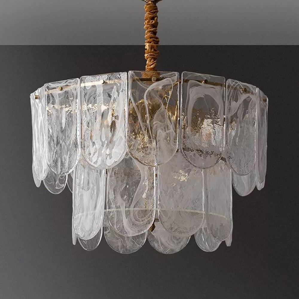 Traditional Classic Chandelier Light Metal Glass Ceiling Light-Lighom