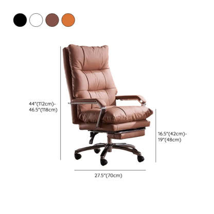 Adjustable Ergonomic Orange Leather Office Chair