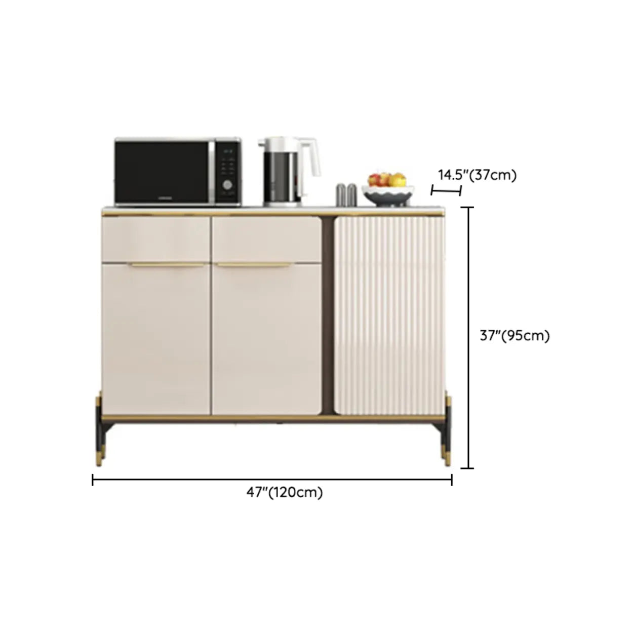 White Wood Kitchen Hutch China Cabinet