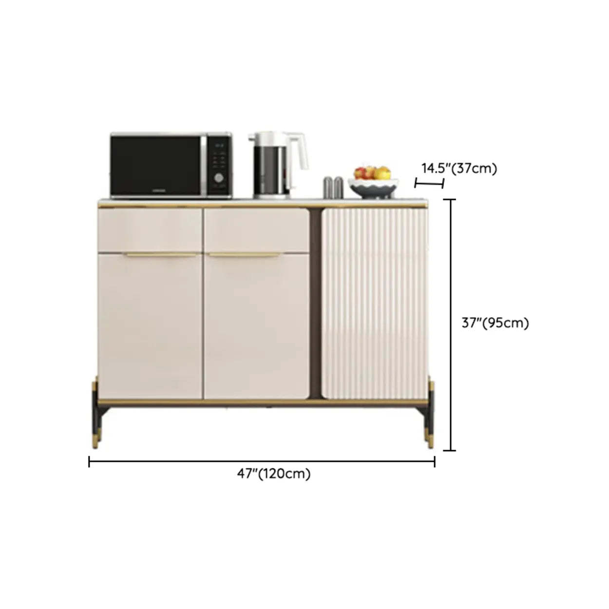 White Wood Kitchen Hutch China Cabinet
