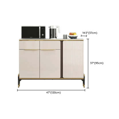 White Wood Kitchen Hutch China Cabinet