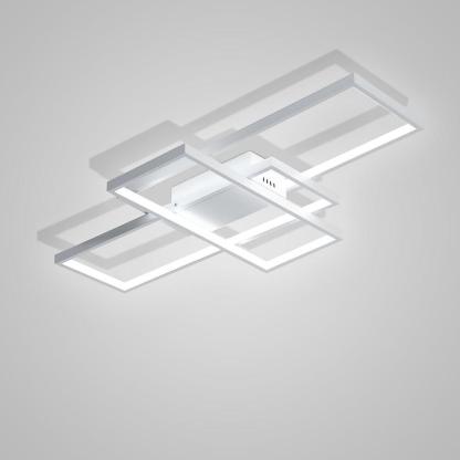 Multi Rectangle Large Flush Mount Ceiling Light with 3 Integrated Tiered Lights-Lighom