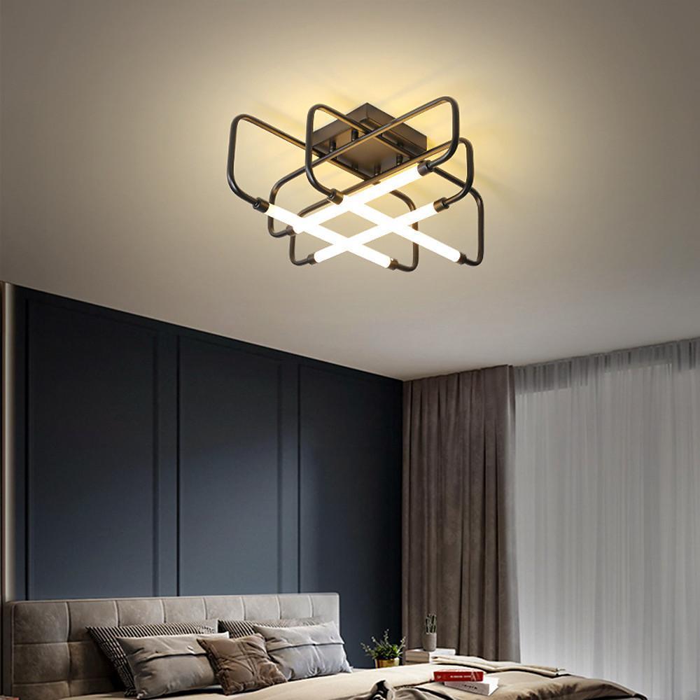 Geometric Lantern Dimmable LED Modern Flush Mount Light