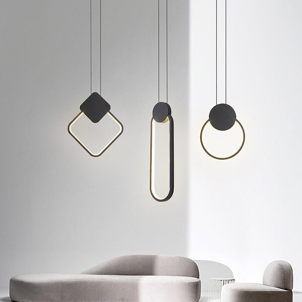 Geometric LED Black Modern Pendant Ceiling Lamp
