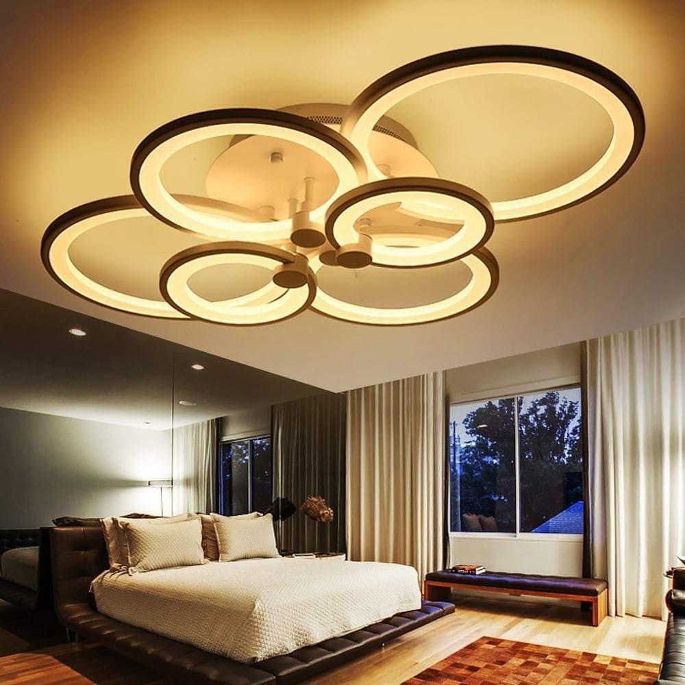 Elegant Semi Flush Mount Ceiling Lights with Unique Overlapping Rings-Lighom