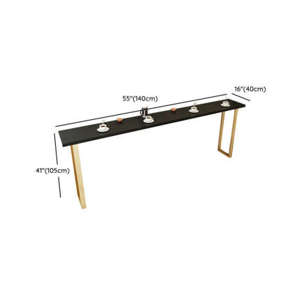 Elegant Black Rectangular Wood Dining Bar Table