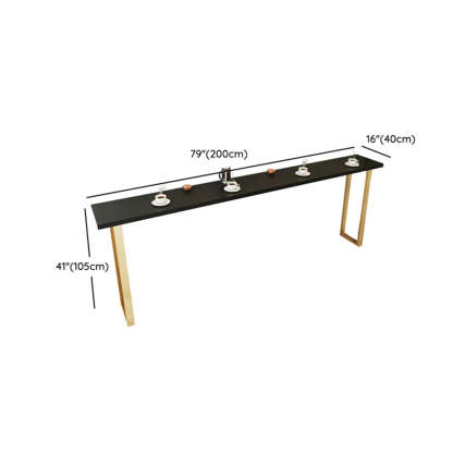 Elegant Black Rectangular Wood Dining Bar Table