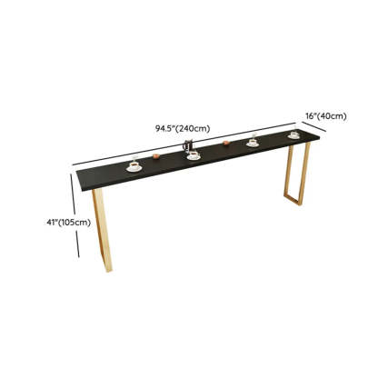 Elegant Black Rectangular Wood Dining Bar Table