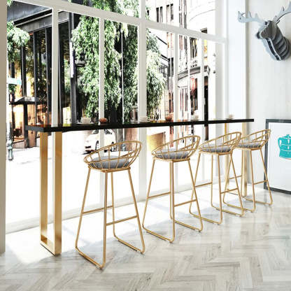 Elegant Black Rectangular Wood Dining Bar Table — Without Chairs