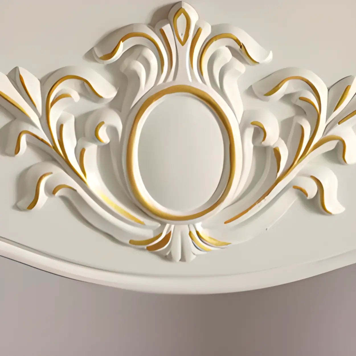 Elegant Curved Cream Wood Narrow Console Table — White-Gold
