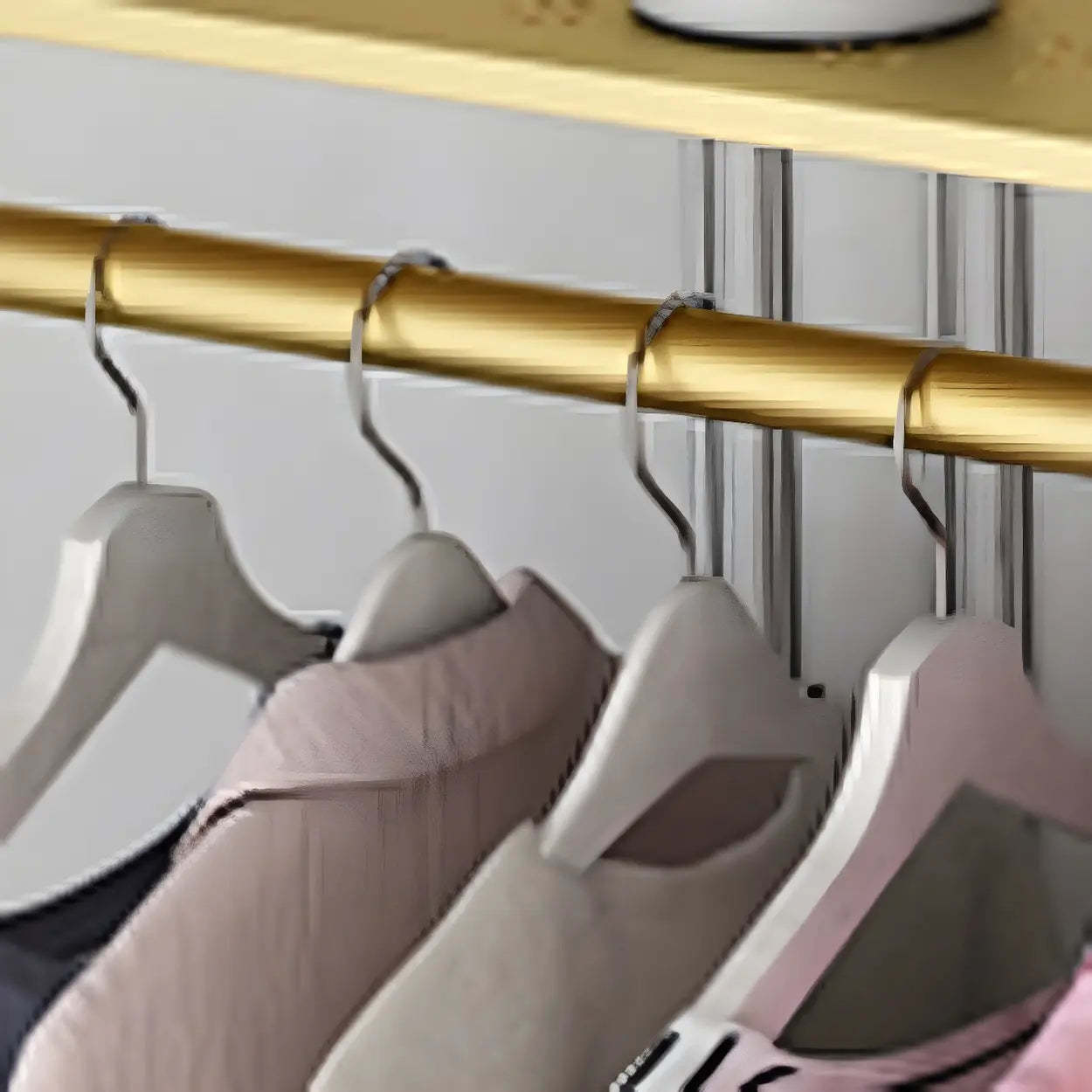 Metal Freestanding Coat Rack with Shelves — Gold