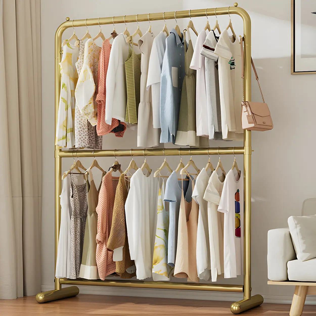 Luxury coat home gold hall trees & coat racks in metal — 31"L x 16"W x 71"H