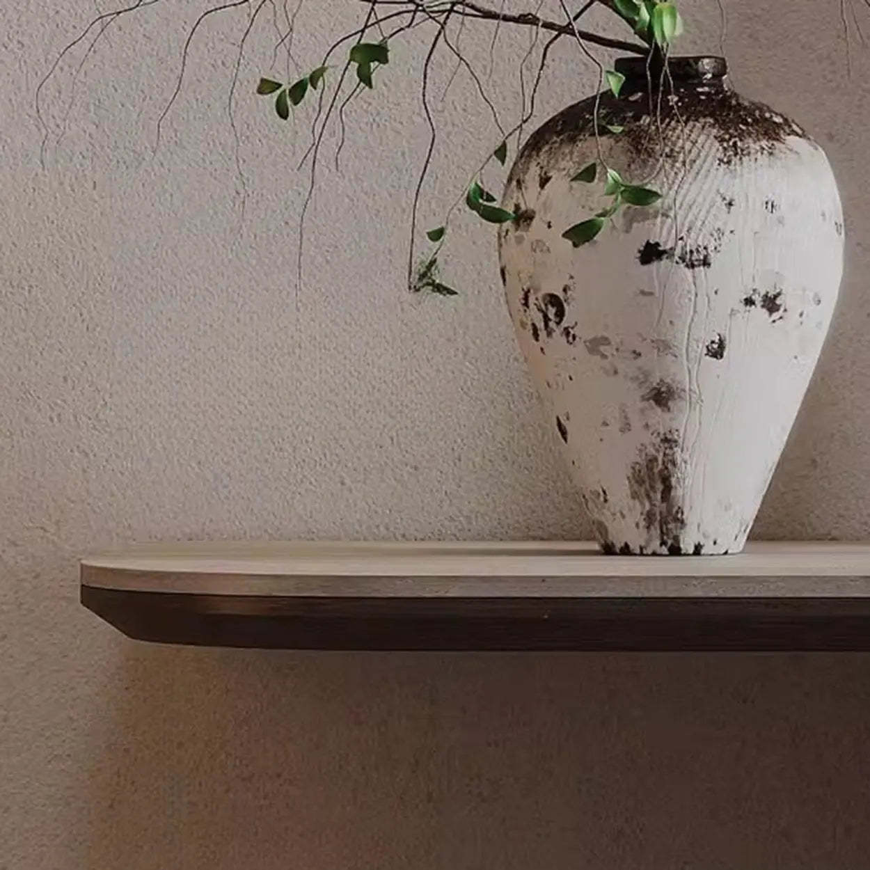 Elegant Half Moon Wood Pedestal Console Table
