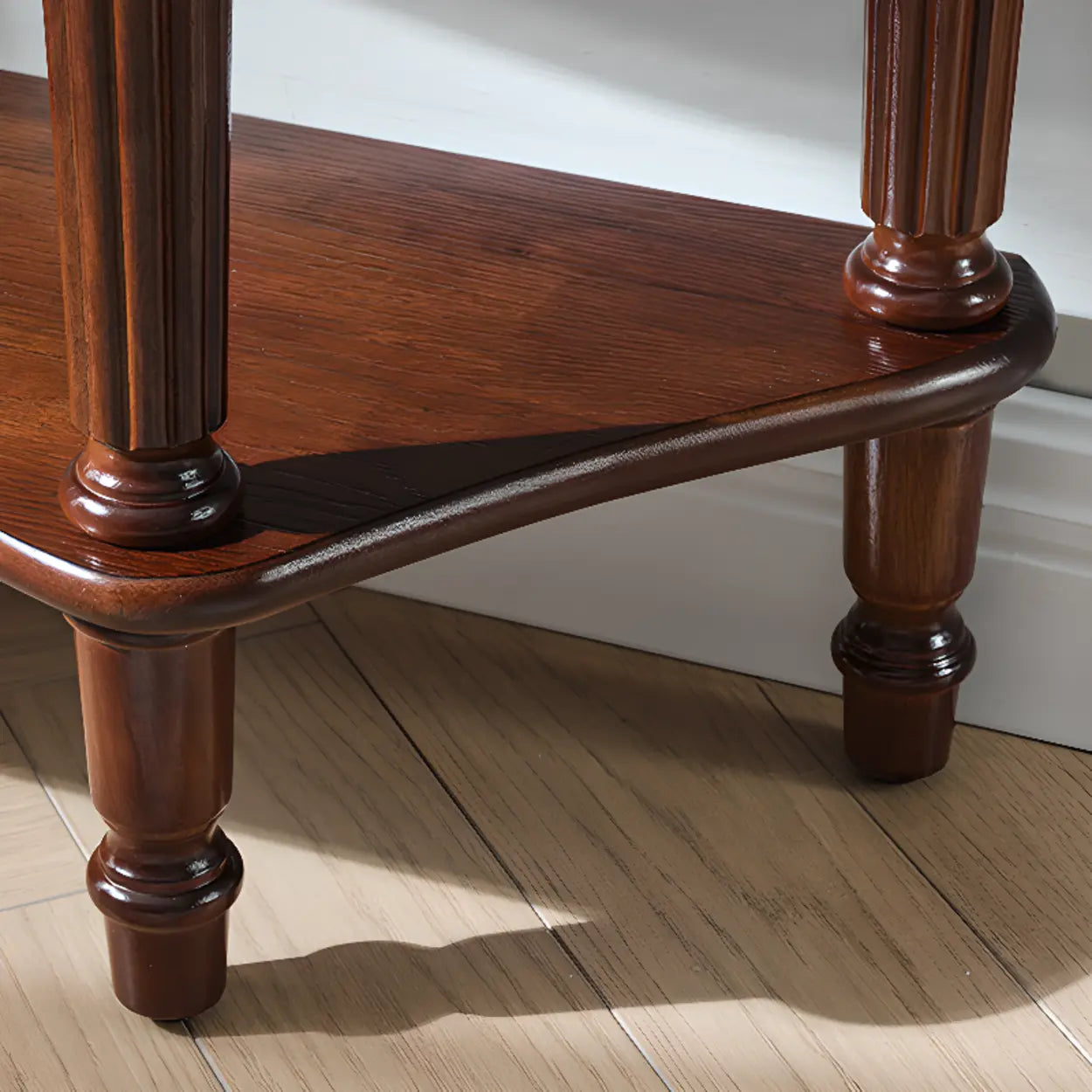 Elegant Half-Round Wood Console Table with Drawers