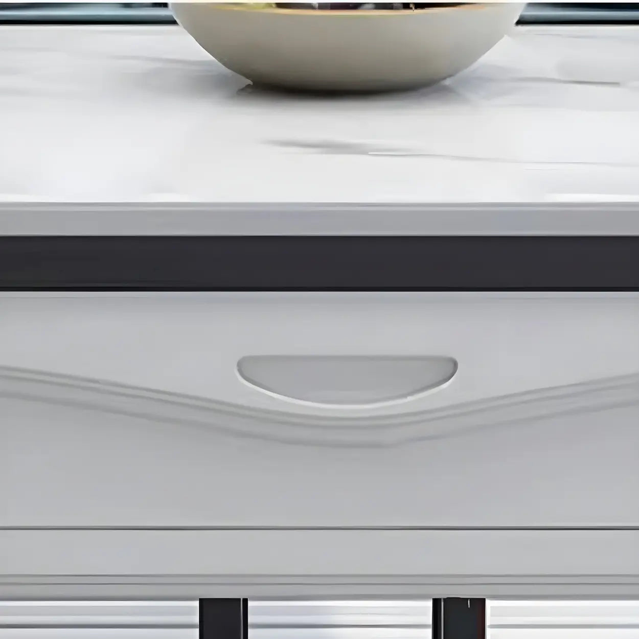 Elegant Rectangular White Extendable Dining Table — Without Chairs / Brown