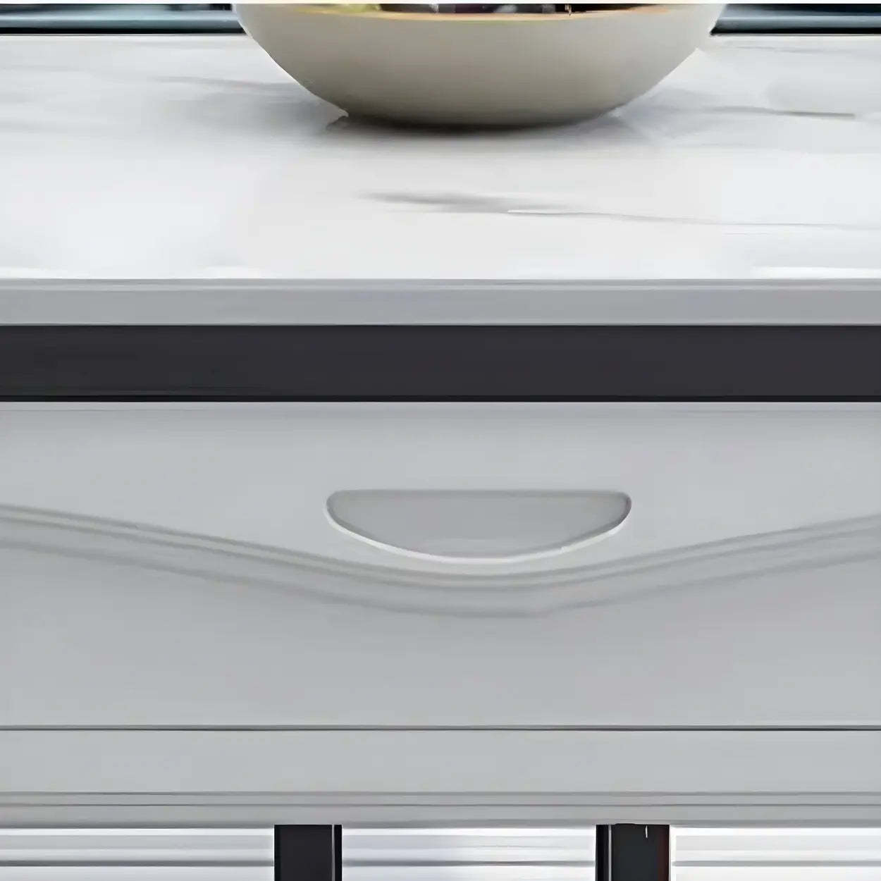 Elegant Rectangular White Extendable Dining Table — Without Chairs / Brown