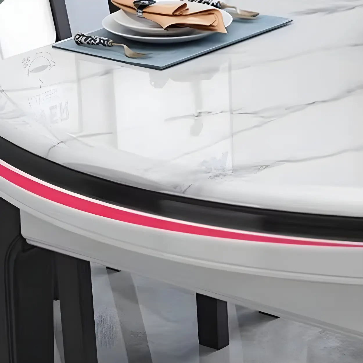 Elegant Rectangular White Extendable Dining Table — Without Chairs / Teak