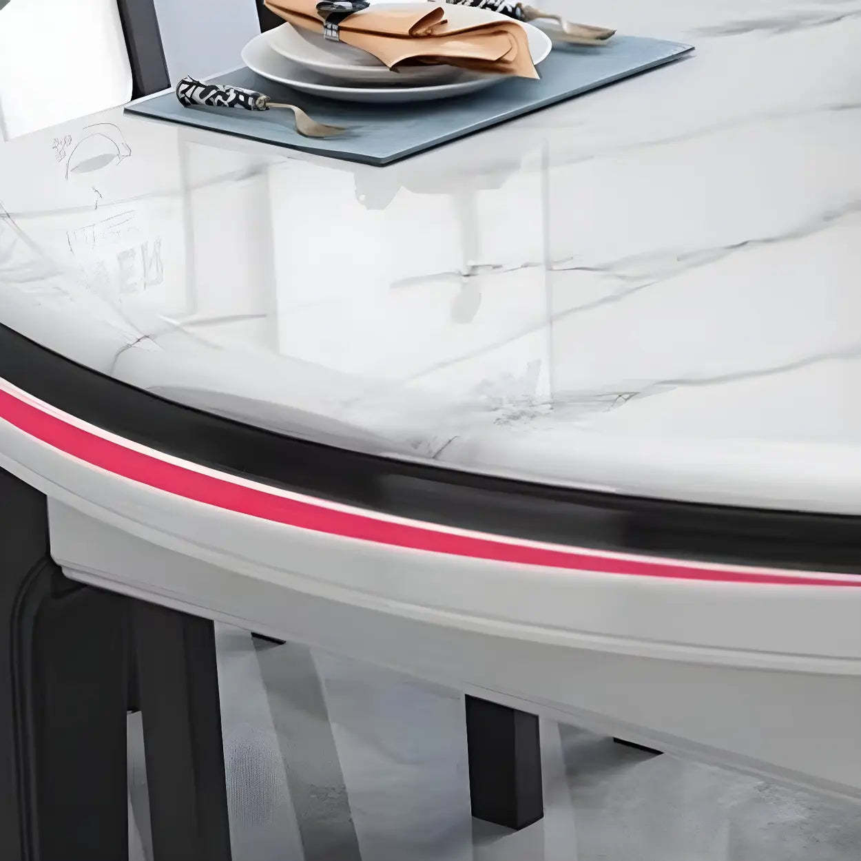 Elegant Rectangular White Extendable Dining Table — Without Chairs / Teak
