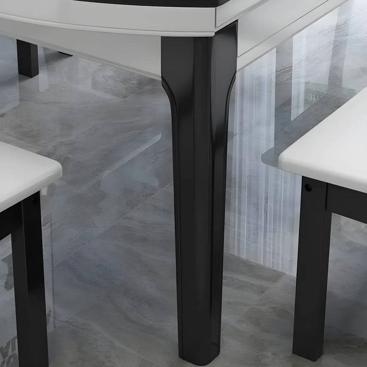 Elegant Rectangular White Extendable Dining Table — Without Chairs / White