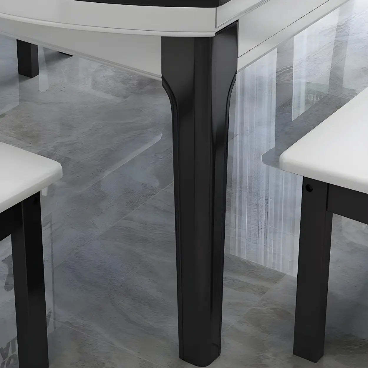 Elegant Rectangular White Extendable Dining Table — Without Chairs / White