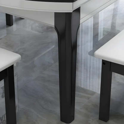 Elegant Rectangular White Extendable Dining Table — Without Chairs / White