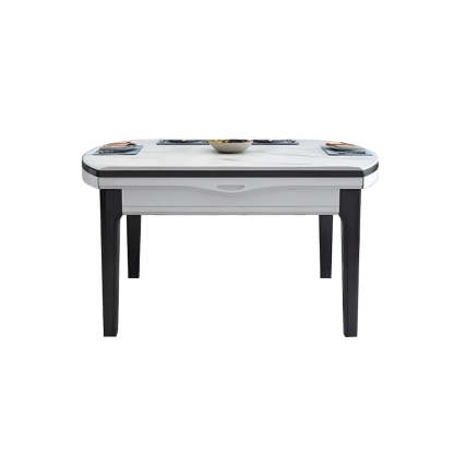 Elegant Rectangular White Extendable Dining Table — Without Chairs / White