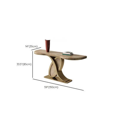 Elegant Sculptural Ash Abstract Base Console Table