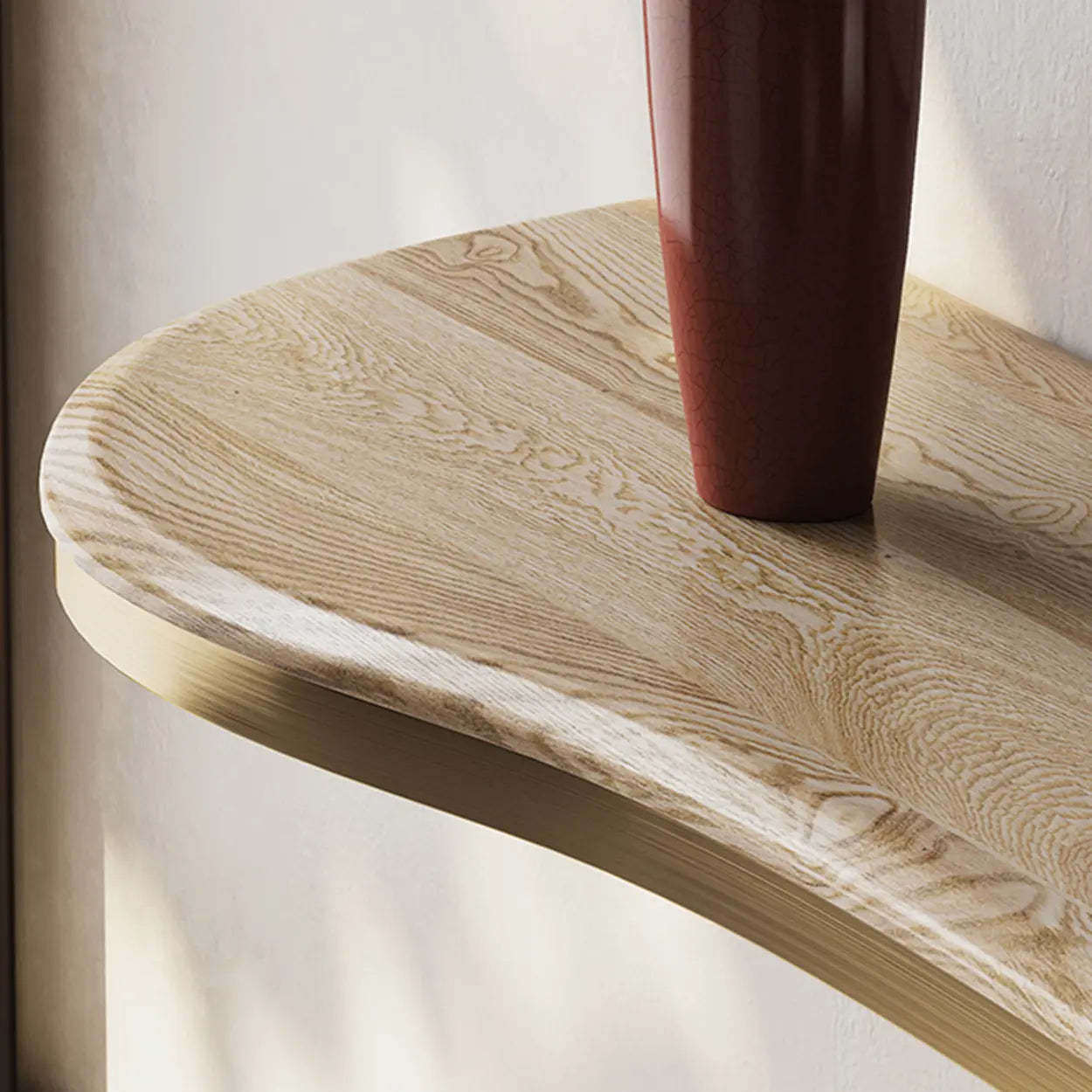 Elegant Sculptural Ash Abstract Base Console Table