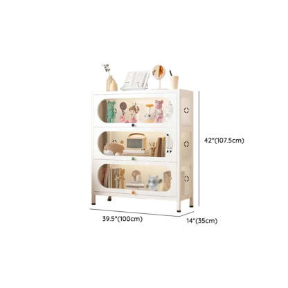 Elegant Steel White Curio Display Cabinet