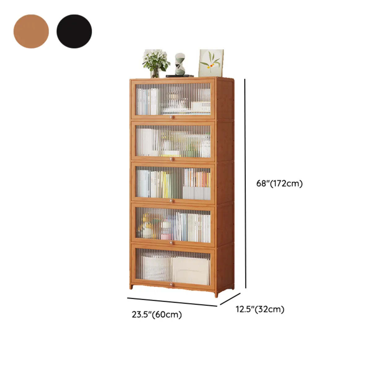 Elegant Wooden Mesh Rectangular Bookcase