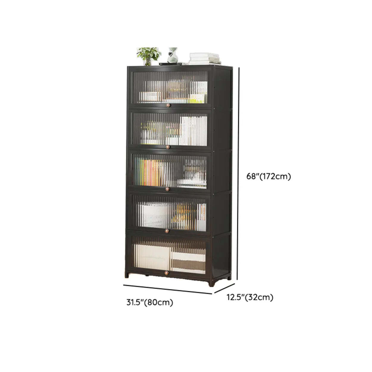 Elegant Wooden Mesh Rectangular Bookcase