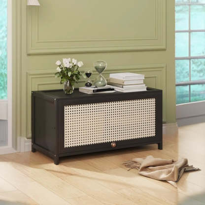 Elegant Wooden Mesh Rectangular Bookcase — Brown