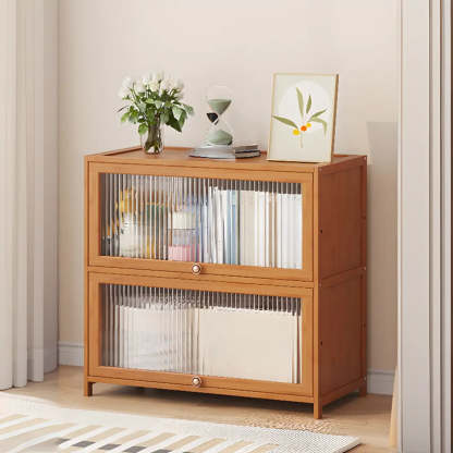 Elegant Wooden Mesh Rectangular Bookcase