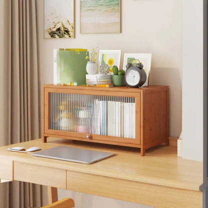 Elegant Wooden Mesh Rectangular Bookcase
