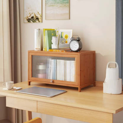 Elegant Wooden Mesh Rectangular Bookcase